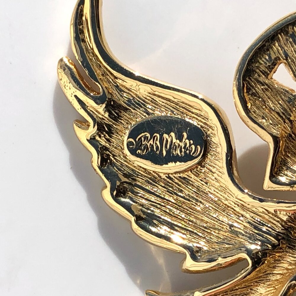 Bob Mackie Angel Pin Mosaic Enamel Gold Tone Brooch Guardian Angel Vintage 80s - Picture 3 of 16